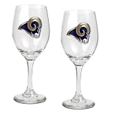St Louis Rams 2 Piece NFL Wine Glass Set