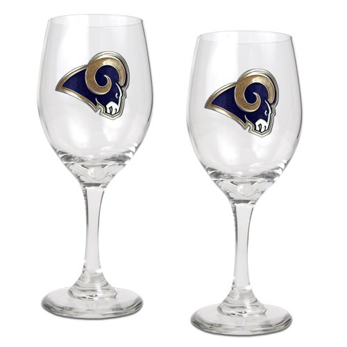 St Louis Rams 2 Piece NFL Wine Glass Set