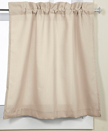 Lorraine Home Fashions Ribcord Tier Curtain Pair, 54-Inch x 36-Inch, Buttercream