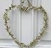 olive heart with metal flowers - 33cm H - a romantic decoration