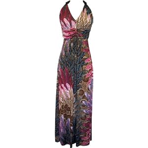 Print Stretch Jersey Maxi Dress with Beaded Accents Junior Plus Size