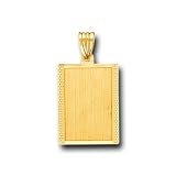 14K Solid Yellow Gold Dog Tag ID Charm Pendant 41Kex CUHBL. SL160 14K Solid Yellow Gold Dog Tag ID Charm Pendant