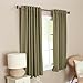 Best Home Fashion Premium Blackout Curtain Panels - Solid Thermal Insulated Window Treatment Blackout for Bedroom - Back Tab & Rod Pocket – Olive - 52
