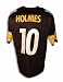 Autographed Santonio Holmes Pittsburgh Steelers Reebok EQT Black Jersey Inscribed SB XLIII MVP