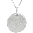 Sterling Silver Hammered Round Necklace
