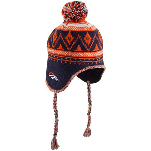 Reebok Denver Broncos Braided Knit Hat with Pom One Size Fits All