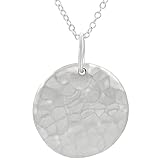Sterling Silver Hammered Round Necklace