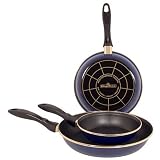 Review Magefesa  / Magefesa 01SALOTUSDA Tuscany Blue - Gold - Enamel On Steel 7, 9, and 11 Inch Fry Pan Set