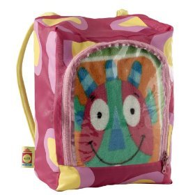 ALEX Kids Moody Monster Soft Fleece Colorful Throw and Pink Backpack Set