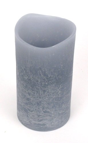Premium 6-in Distressed Scented Flameless Triple LED Flicker Candle - Ocean Waters Scent
