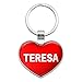 Graphics and More Metal Keychain Key Chain Ring I Love Heart Names Female T Tarr - Teresa