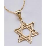 14k Gold Star of David Pendant