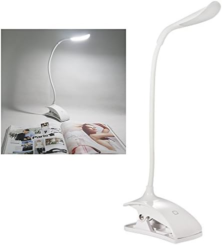 Firstinnovation Led Light Desk Table Lamp Touch Sensor Control 3 Level Adjustable Brightness with Clip On Rechargeable Lithium battery Energy Saving