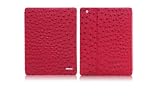 「IPAD2用 クロコ柄 レザーカバーケース ワインレッド」の画像