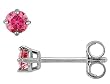Solitaire Stud Pink Diamond Earrings 1/4 Carat (ctw) in 14K White Gold