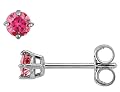Solitaire Stud Pink Diamond Earrings 1/4 Carat (ctw) in 14K White Gold
