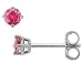 Solitaire Stud Pink Diamond Earrings 1/4 Carat (ctw) in 14K White Gold