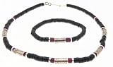 Beautiful Coco Wood & Patterned Bead Beads Surf Surfer Style Bracelet & Necklace / Choker Set - D