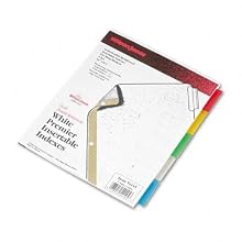 Wilson Jones Double Gold Reinforced Pro Insertable Tab Dividers, White Paper,  Letter Size, 5 Multi-Color Tabs per Set (W54145A)