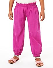 Pure Cotton Frilled Harem Trousers