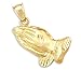 14k Yellow Gold Praying Hands Charm Pendant