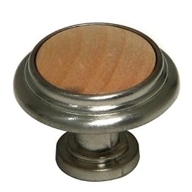 KNOB 1-1/4 BRUSHED NICKEL & MAPLE