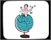 Decorated Mouse Pad with man, geography, Earth, world, spherical, out, breaking, glob...