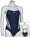 adidas Girls 3 Stripe Swimsuit Absolute/White