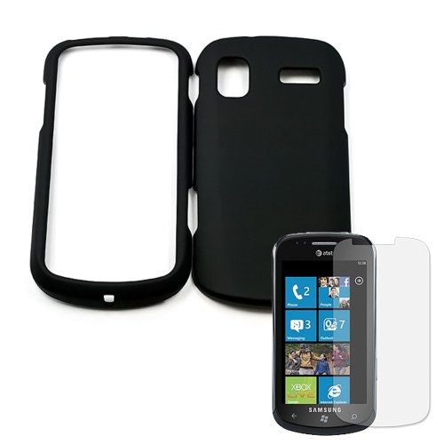 Samsung Focus i917 Touchscreen Cell Phone Accessories Kit: Black Snap On 2 Piece Hard Case + Custom Cut Samsung Focus Screen Protector + Live * Laugh * Love Vangoddy Wrist Band!!!