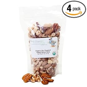 Dodo Organics Organic Dry Roasted Salted Mixed Nuts, 8.0-Ounce Pouches (Pack of 2) by 