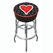 Four Aces Heart Logo Padded Bar Stool