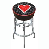 Four Aces Heart Logo Padded Bar Stool