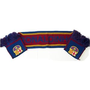New FC Barcelona Ronaldinho 10 Soccer Team Scarf - Maroon