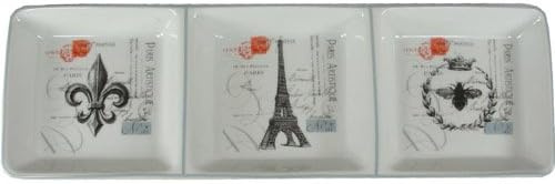 Paris Fleur de Lis Bee Ephemera 3 Part Snack Tray