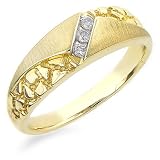 10K Yellow Gold Accented Diamond Ring - Size 10