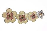 Sparkling Yellow Linear Flower Hair Barrette