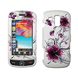 Premium White with Purple Flowers Design Snap-On Cover Hard Case Cell Phone ....