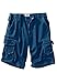 Big & Tall Side Elastic Marine Cargo Shorts in Twill or Denim