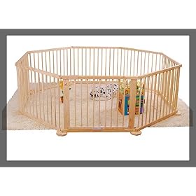 Baby Kids Wooden Playpen Room Divider 8 Panel