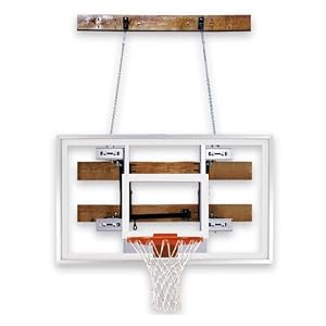 First Team FoldaMount 46 Pro Side-Folding Wall-Mounted Basketball Hoop with 60 Inch Glass Backboard