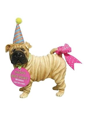 Happy Birthday Shar Pei Figurine