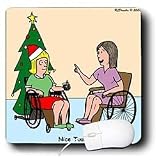 Rich Diesslins Funny Christmas Cartoons - Wheelchair Christmas Tree - Mouse Pads