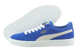 PUMA Suede Junior Sneaker (Little Kid/Big Kid),Snorkel Blue/White,5 M US Big Kid