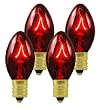 Pack of 25Transparent Red C7 Replacement Christmas Light Bulbs