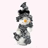 8 Resin Black and White and Silver Snowman Figurine Christmas Decoration