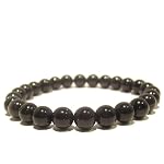 Goldstone Bracelet 03 Stretch 8mm Blue Copper Glass Glitter Healing Stone Beaded