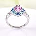 Psiroy 925 Sterling Silver Plated Pink Topaz Ring Flower Shaped Band Size 9