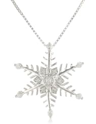 Sterling Silver Diamond Snowflake Pendant Necklace (1/6 cttw, H-I Color, I2 Clarity), 18"