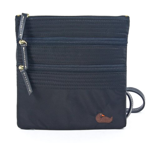 Dooney  &  Bourke Nylon North/south Triple Zippered Black with Black Trim