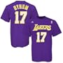 adidas Los Angeles Lakers #17 Andrew Bynum Purple Player T-shirt